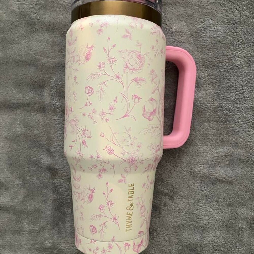 Thyme & Table Pink Floral 32 oz Tumber